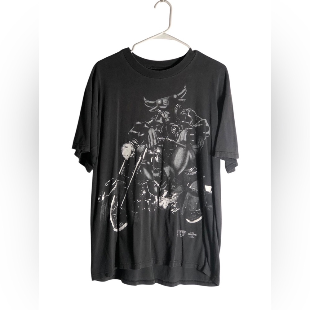 Vintage 1996 Chicago Bulls Motorcycle black t-shirt Size Large